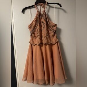 Pink dress with sequin top